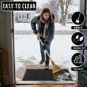 Yimobra Doormat Outdoor Entrance 29.5x17, All-Weather Waterproof Outdoor Mats for Front Door, Non Slip Welcome Door Mat for Patio Proch Outside Entryway Indoor, Black