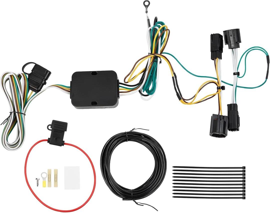 Dasbecan 56331 Trailer Hitch Wiring Harness Kit Compatible with 2011-2020 Dodge Grand Caravan /2011-2016 Chrysler Town and Country/2021 2022 Chrysler Grand Caravan Vehicle-Side Custom 4Pins