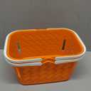 TOYANDONA 2pcs Shopping Basket Toys, Kids Grocery Basket with Handle for Kids Pretend Play Grocery Basket Toys, Orange 