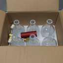 Mfacoy Set of 6 Glass Bottles, 12 oz Clear Liquor Bottles, Heavy Base Glass Bottle with T-Top Cap, Vodka Bottle for Wine Beverages Drinks Oil Vinegar Kombucha Beer with Cork Stopper Airtight Lid