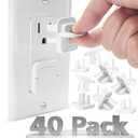 Bates Electrical Outlet Covers Baby Proofing, 40 Pack, White, 3 Prongs & Hidden U Ring Design, Outlet Plug Covers Baby Proofing