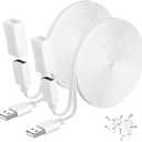 Itramax 30FT Ring Camera Extension Cord 2Pack,USB Extension Cable White Compatible with WYZE Cam V4 V3 V2,OG,Blink 4,Blink XT,Mini 2,Google Nest,Flat Weatherproof Power Extender Charging Cable Wire