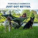 Portable Hammock with Stand, World's Best Mock ONE Hammock, Compact Folding Framed Hammock with Adjustable Sunshade Canopy for Park, Backyard, Garden, Camping, Hiking, Mountaineering, Beaches- Green