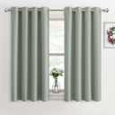  Sage Green Blackout Thermal Insulated Curtains for Bedroom, 50×36" Short Eyelet Curtains & Drapes, Soft Black Out 2 Panels for Window Living Room/Kitchen