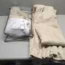 Off Beige White Double Layer Thick Linen Blackout 105 Inch Curtains 2 Panels Set for Dining Room, Pinch Pleated Room Darkening Thermal Curtain for Summer Heat Boho Office Window Drapes 8-3/4 FT Length