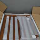 Freestanding Pet Gate Foldable Dog Gate (110 inches Wide) Walnut Bamboo Dog Gates for Stair Doorways House Puppy Fences Indoor (4 Support Feet Included)