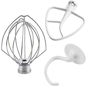Kitchen Mixers Accessories Including K45DH Dough Hook&K45B Coated Flat Blade Paddle&K45WW Wire Whip for 4.5 QT Kitchen Tilt-Head Stand Mixer Attachments for k-i-t-c-h-e-n-a-i-d Stand Mixers MIFLUS