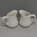 2 PCS Small Creamer Pitcher Set, 9 OZ Ceramics Creamer Pitcher with Handle for Farmhouse Kitchen Coffee Milk Sauces, White