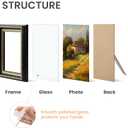 upsimples 5x7 Picture Frame with Real Glass, Ornate Vintage 5 x 7 Photo Frames for Wall Decor or Tabletop Display, Black and Gold, 2 Pack
