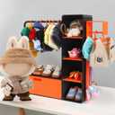 Doll Clothes Closet with 10 Hangers & Rod- Stackable Organizer Cabinet for 15/17cm Doll Clothes Doll Accessories Display Box, Clothes Storage for Figures, Portable Storage for Fashion