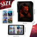 3 x Trading Card Albums with Zipper - 4 Pocket Double Sided Collection Binder for 400 Cards, Durable Scratch-Resistant PU Cover, Trading Card Sleeves for 3 Ring Album, for MTG & Game Cards (Fire Dragon)