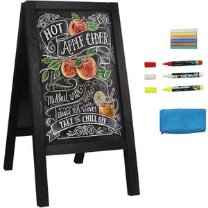 HUAZI Chalkboard Sign 40x20'' Double-Sided Display Chalk Board Signs A Frame Chalkboards with Liquid & Solid Chalk for Cafeteria Street Party Restaurant