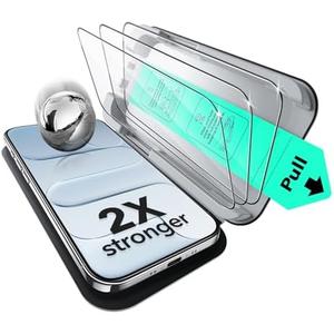 ESR 3 Pack for iPhone Air Screen Protector, Military-Grade Shatterproof, 9H Hardness, Full Coverage Tempered Glass for iPhone 17 Air with Ultra Fit Tray