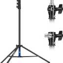 NEEWER 9.8ft/3m Air Cushioned Light Stand, Heavy Duty Metal Photography Tripod Stand with 1/4" to 3/8" Reversible Spigot, 3 Way Mounting Interface & Metal Locking Knobs, Max Load 5.5lb/2.5kg