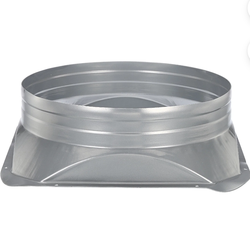 Antrader 5.8 Inch Duct Connector Flange, Metal Straight Pipe Flange Square to Round Interface Air Duct for Ventilation,Cooling, Heating and Air Conditioning Systems,1Pcs