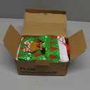 FLOE 12Pcs Christmas Gift Doll Bags with Drawstring, 5.5x7in 3D Christmas Goody Gift Bags Small Fabric Xmas Candy Bag, Burlap Treat Xmas Gifts Wrapping Bag Holiday Party Favors Decor Santa Sacks (Shiny Red & Green)