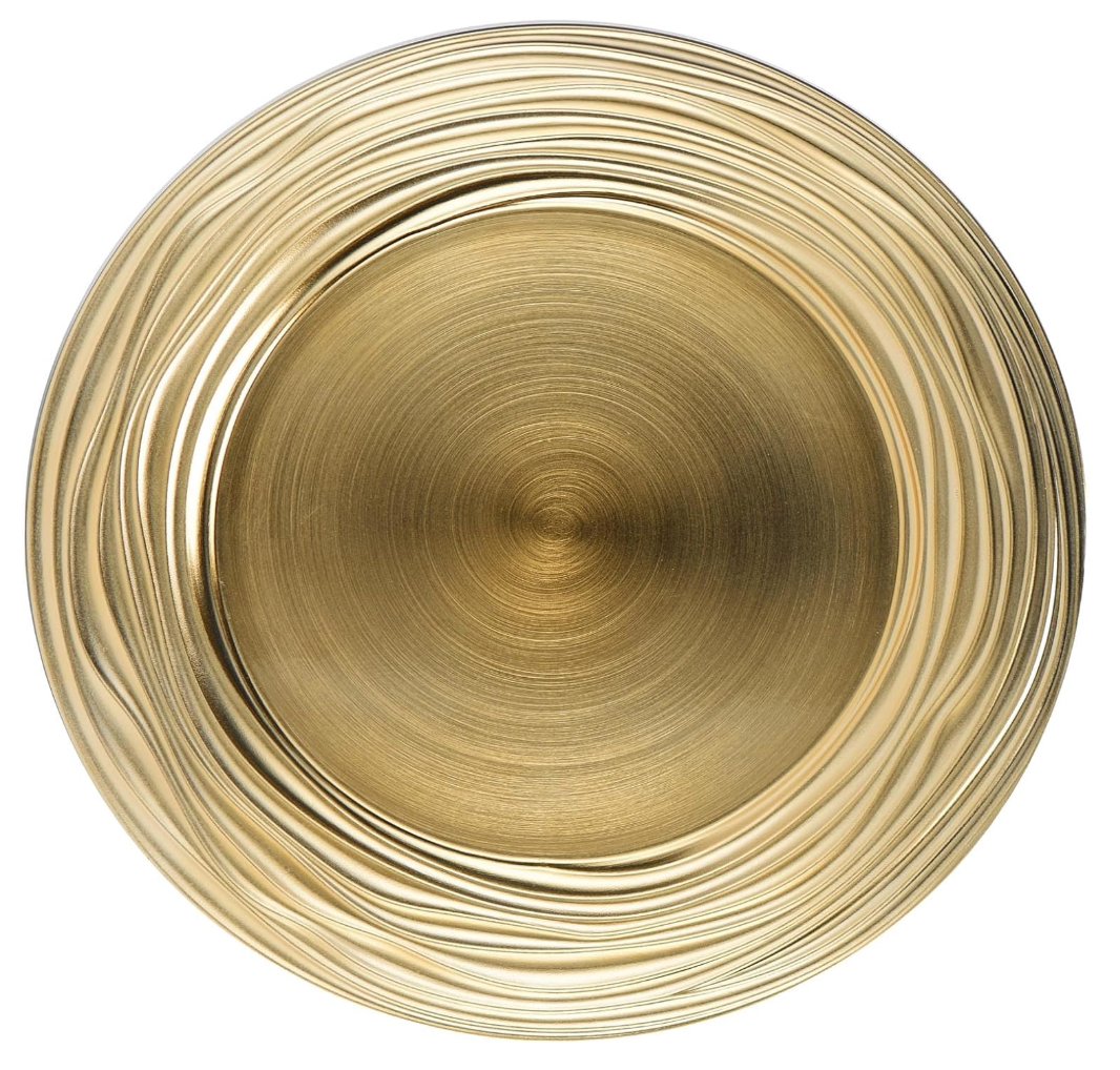 13 Inch Round Charger Plates, Set of 6, Dinner Chargers Bulk Wedding (Gold)