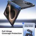 FNTCASE for Samsung Galaxy Z Fold 8 Case with 360 Spin Magnetic Stand Black