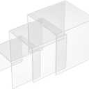 Acrylic Shelf Risers 3pcs, Acrylic Dessert Table Display Set, Clear Acrylic Showcase Collectibles Display Shelf for Funko Pop, Cupcake, Toys, Watches, Table Decorations - 4''x5''x6''