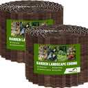 SnugNiture Corrugated Metal Garden Edging 4" x 50'-2 Pack, Sturdy Lawn Landscape Edging Border, Fence for Garden, Flower Bed and Yard (Brown)