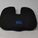 Everlasting Comfort Doctor Recommended Memory Foam Seat Cushion for Office Chairs & Car - Ergonomic Office Desk Accessories - Cushions for Tailbone Pain Relief, Sciatica & Back Support Pillow (Large, 01. Black)