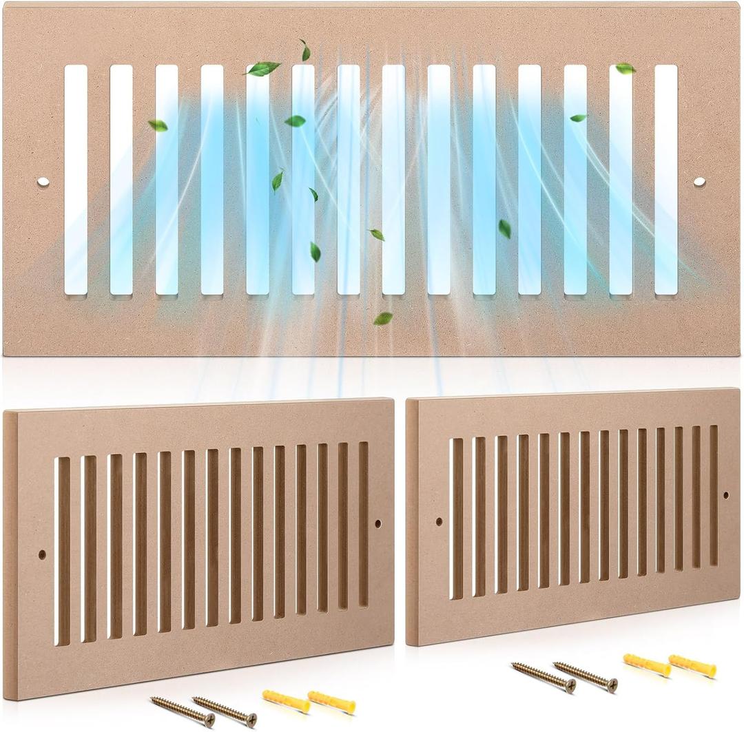 2 Pcs 410 Inches (Duct Opening Size) Decorative Air Return Vent Cover, 1/4 Inch Thick MDF Vent Cover Unfinished, Beautiful Pattern, Suitable for Wall, Ceiling