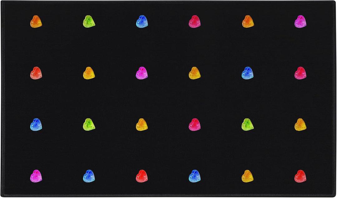 Large Black Classroom Rug 7'5"x13' Black and Colorful Classroom Carpet for Nursery Non Slip Seating Rug for Elementary, Preschool, Daycare