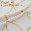 SXZJTEX Gold Foil Print Linen Curtains Metallic Moroccan Cream Semi Sheer Curtains 84 Inches Long for Bedroom Living Room Geometric Pattern Window Treatments,Grommet Top,2 Panels,55" W x 84" L
