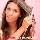 ANGENIL Pro Ultra Mini Flat Iron for Short Edges, Travel Hair Straightener and Curler 2 in 1, Small Dual Voltage Hair Straightening Ceramic Flat Iron 0.7-inch, Front Bangs, 3 Temp (280- 320 -380)