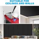 Ceiling Panel 2x4 Feet, PVC Decorative Ceiling Covering Panel, 3D Striped Wall Panel Indoor Wall Decoration, 6 Pcs Pack Waterproof Ceiling Panel for Office/Kitchen/Recording Studio,Black