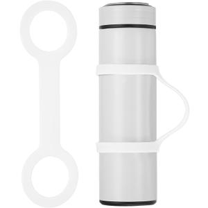 PATIKIL Water Bottle Carrier Grip, Portable Soft Silicone Non-Slip Water Handle Grip Water Bottle Holder Strap for Running (White)