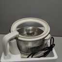 COOK WITH COLOR 3L Glass Mini Low Carb Rice Cooker  Holds 2 Cups Raw/Makes 6 Cups Cooked with Auto Lift Filter Basket, Hotpot & Steamer for Rice, Grains, Digital Panel with Keep Warm, Cream