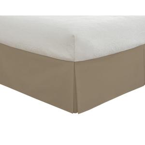 Lux Hotel Tailored Bed Skirt Classic 14" Drop Length Pleated Styling, Twin, Mocha