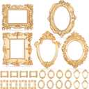 20 Pcs Vintage Mini Picture Frames Small Antique Resin Photo Frame Wall Hanging for DIY Jewelry Display Photography Christmas Photo Holiday Party Decoration (Gold)