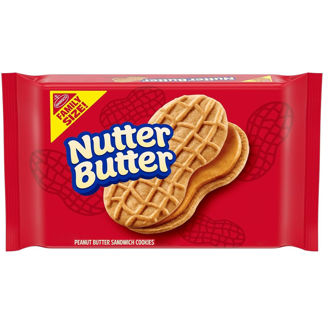 NUTTER BUTTER Peanut Butter Sandwich Cookies, Family Size, 16 oz (EXP 03/06/26)