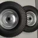 13x5.00-6 Tire and Wheel, Set of 2 Rubber Pneumatic Riding Lawn Mower Tires, Heavy Duty Lawn Mower Wheels with 3/4" Bushings and 6.6" Centered Hub, Tractor & Lawnmower Tires