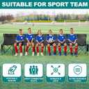 1MORE Soccer Bench - Portable Folding Team Bench, 8 Seats Foldable Sideline Benches, Soccer Chair with Bag & Backrest, Adult Team Chair for Football Camp Sport Events Outdoor Seating.Black