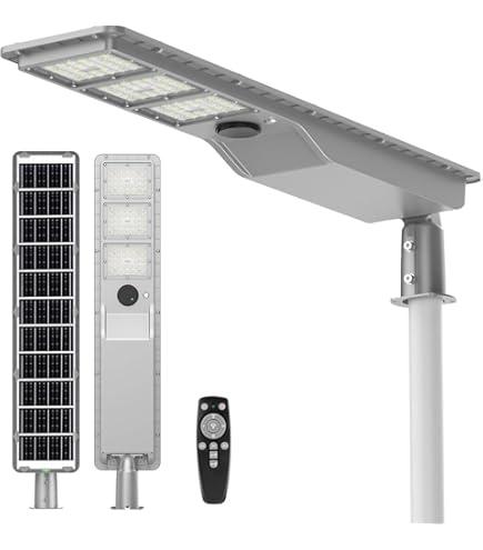 900,000LM Solar Lights Outdoor Waterproof, Flood Light Dusk to Dawn with 60,000mAh LiFePO4 Battery Powered & Motion Sensor, LED Security Street Lights for Parking Lot/Yard/Garage