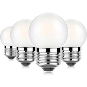 G40 Led Low Wattage Bulb 3W Equivalent 25 Watt Light Bulbs, Standard E26 Small Power, Frosted, Warm White 2700K, Dimmable for Bathroom Bedside Accent Lamps Appliance Bulb Refrigerator Pack of 4
