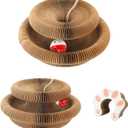 2-Pack Cat Scratcher Toy - Magic Organ Cat Scratching Board with Bell Balls for Indoor Cats, Interactive Cardboard Cat Toy Scratcher, Furniture Protection