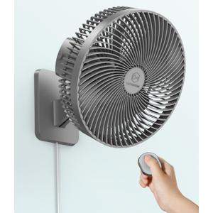LEMOISTAR 10 Inch Wall Mounted Fan with Remote Control, 90 Oscillating, 4 Speeds, 4 Timer, Adjustable Tilt, 70 Inch Cord, Quiet, for Bedroom Garage RV Office Home Patio-Grey+Grey