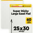 Post-it Super Sticky Easel Pad, 25 x 30 Inches, 30 Sheets Per Pad, 4 Pads, Large, White, Premium Self Stick Flip Chart Paper, Anchor Chart, Office Supplies & School Supplies, Great for Teachers and Students