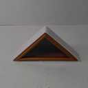 Wooden Flag Box Display Case for Small 3'x5' Folded American Flag (Not fit 9.5'x5' Burial Flag), Military Veteran Flag Shadow Box with HD Tempered Glass, Wall Mounted Triangle Flag Frame, Brown Finish