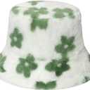 Fuzzy Bucket Hats Plush Bucket Cap Warm Soft Adjustable Winter Spring Furry Fisherman Bucket Hat for Women Men