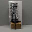 Original Heart 6pieces Espresso Cups with Saucers and Metal Stand Stoneware Cup & Saucer Sets, Stackable espresso mugs, 4oz coffee cups set, Set of 6, Blue