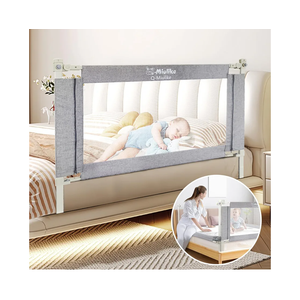 Q-MIULIKE Baby Bed Rails for Toddlers Crib Guard Rail Safety Rail Guards with Double Child Lock, 28 Height Adjustable Toddler Bed Rails (Gray, 58", 1 Piece) for King Queen Twin Full Size Bed