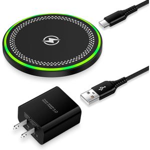for Samsung S25 Ultra Wireless Charger Fast Charging Pad for Samsung Galaxy S25/S24 FE/S23/S22/S21/S20/S10/Z Flip 6/5, 15W Android Wireless Charger Station with QC Adapter for Google Pixel 9/8a/7 Pro