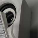 NJSJ Computer Speakers for Desktop, USB-Powered Stereo 2.0 PC Speakers, Portable Small Speaker for Laptop Monitor with 3.5mm Aux Input, Colorful LED Lights - White