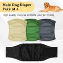 3 Pack Dog Diapers Male Reusable, High Absorbing Washable Dog Wraps, Male Dog Belly Band for Dogs with Incontinence or Frequent Urination(Large, White)