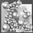 PartyWoo Silver Balloons 140 pcs Different Sizes of 18 12 10 5 Inch Silver Balloon Arch Kit Garland for Birthday Graduation Bachelorette Engagement Bridal Shower Wedding Party Decorations Silver-G102